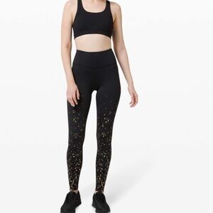 Lululemon NWT Speed Wunder Tight Luna New Year in Black Gold Size 2